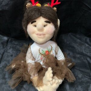 Handmade one layer of wool at a time Rein with Antlers